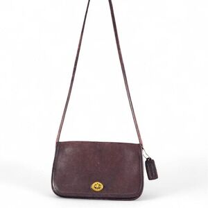 Vintage Burgundy Coach Leather Crossbody Bag